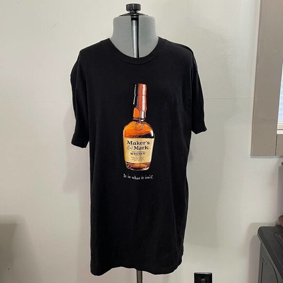 Makers Mark It Is What It Isn't Mens T Shirt Size Large Black Tultex Tag - Picture 1 of 5